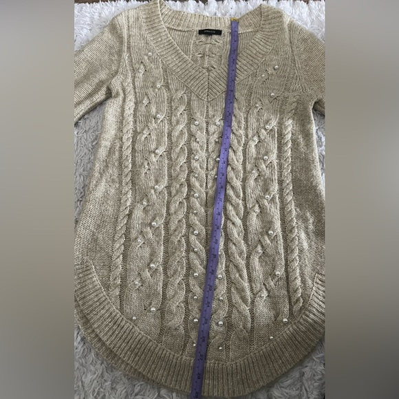 R W AND CO winter casual pearls sweater women V-neck - Picture 9 of 15